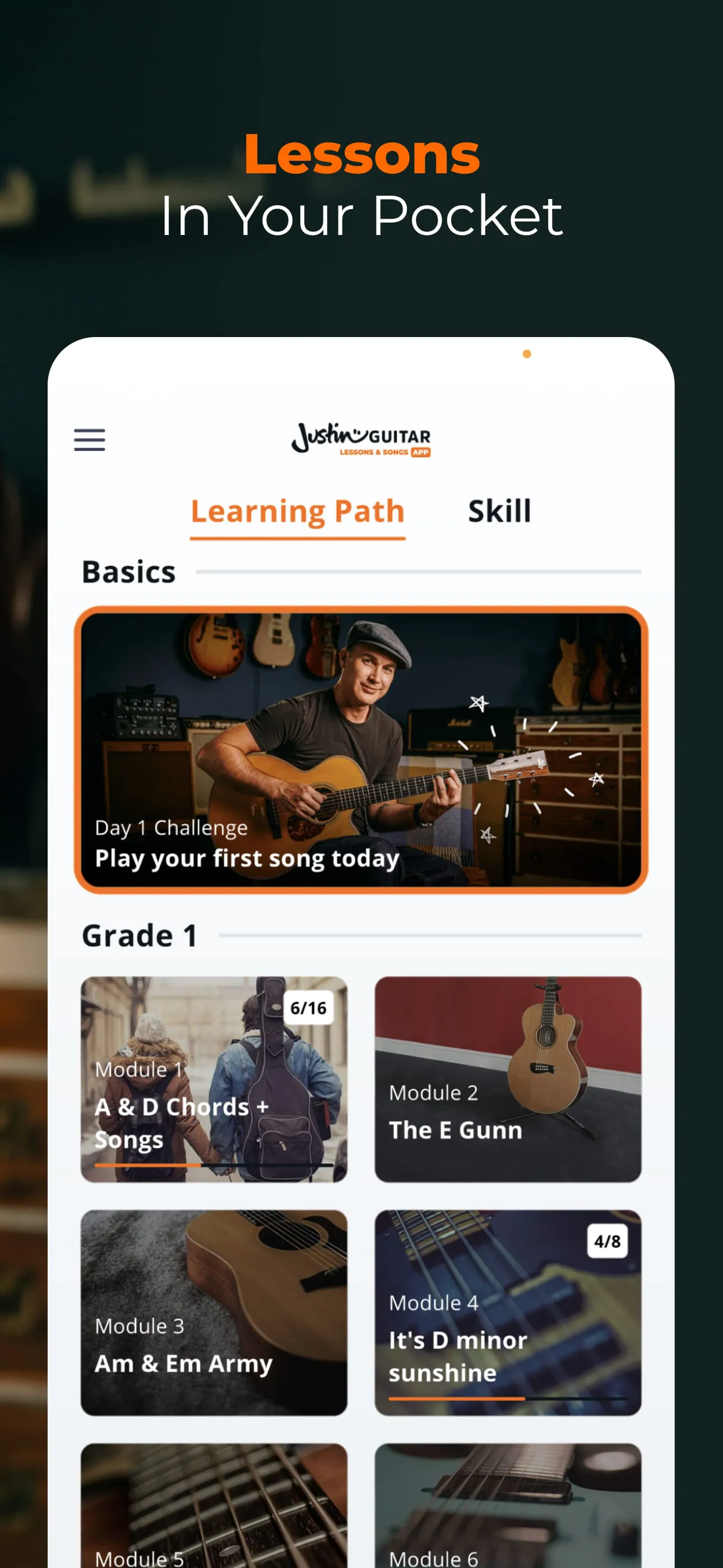 Justin Guitar Lessons & Songs