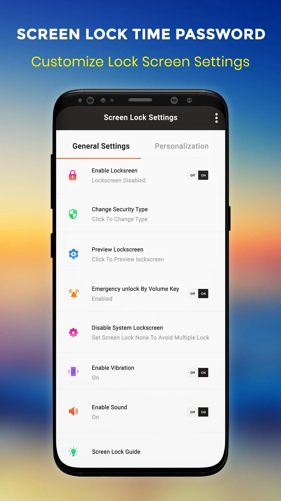 Live Time Password Lock Screen