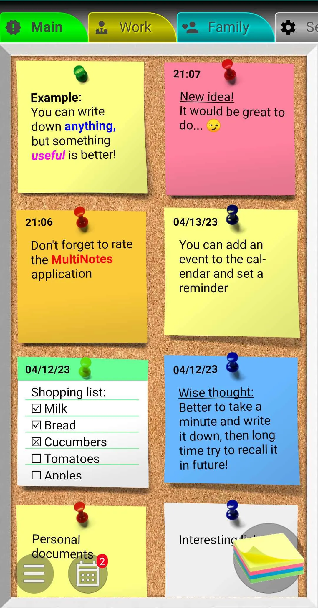 MultiNotes - Reminder Notes