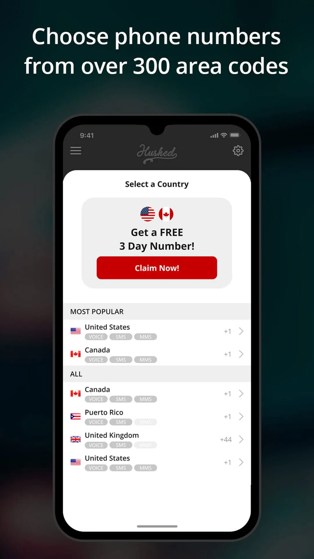 Hushed: US Second Phone Number