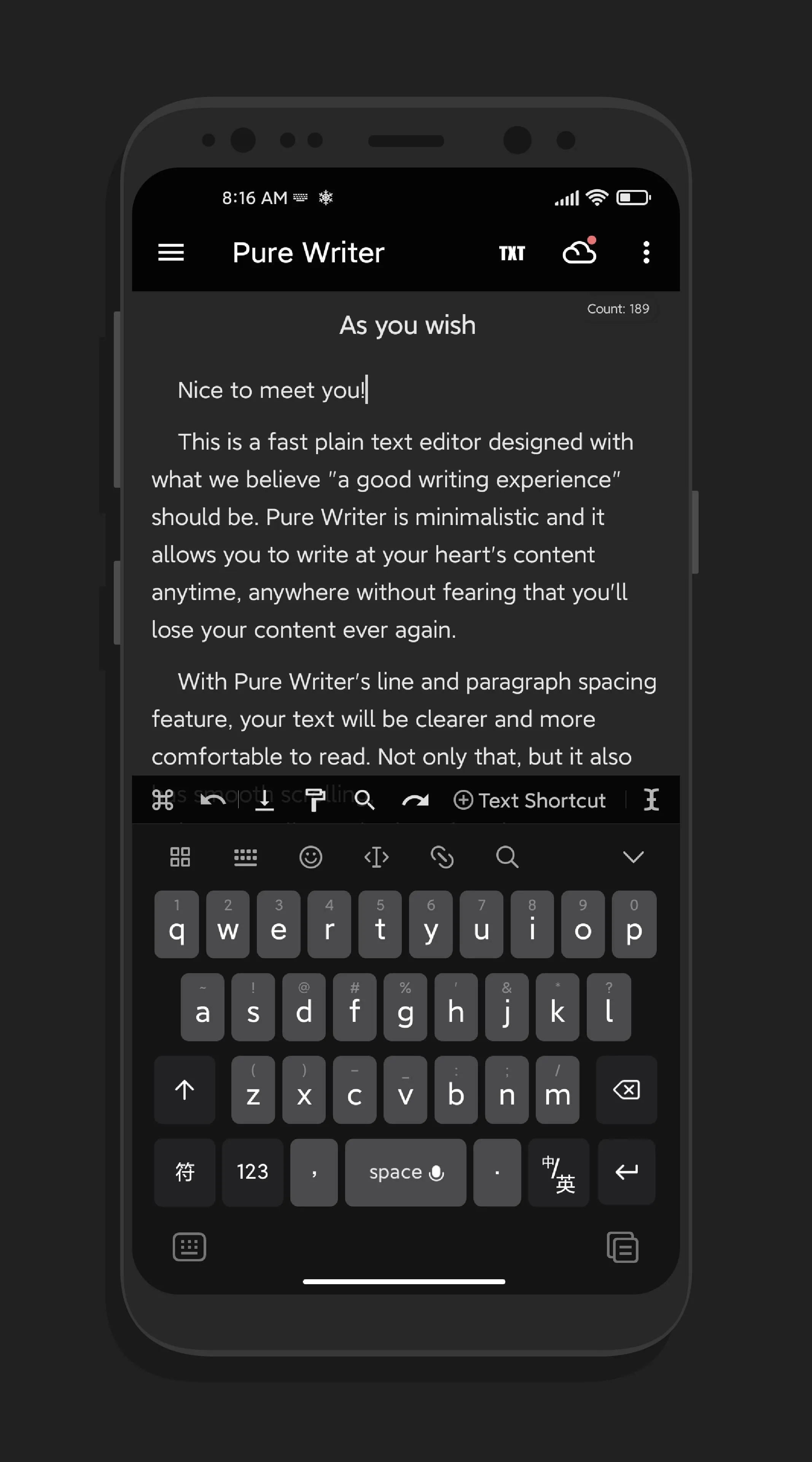 Pure Writer - Writing & Notes