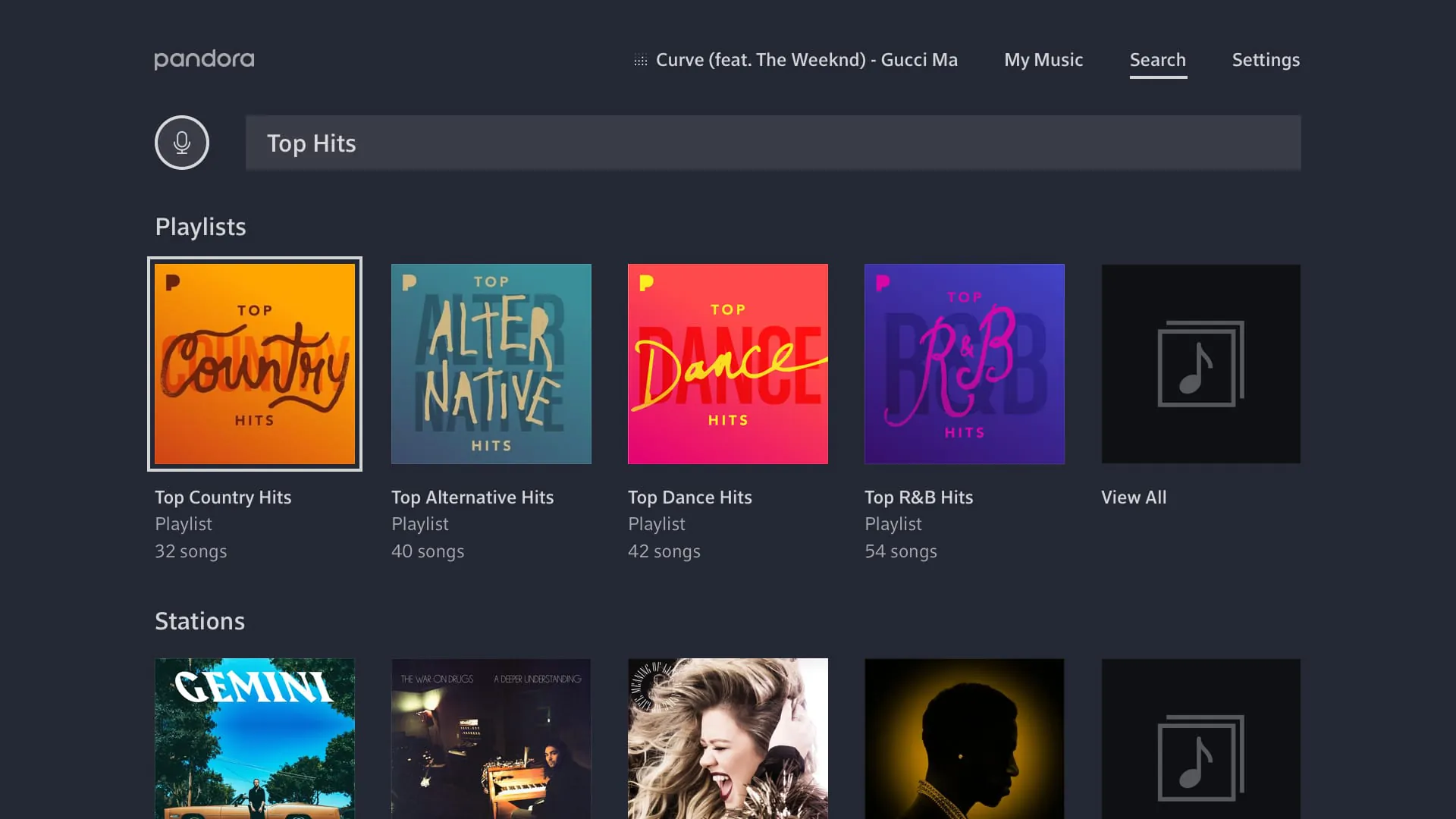 Pandora Music for TV