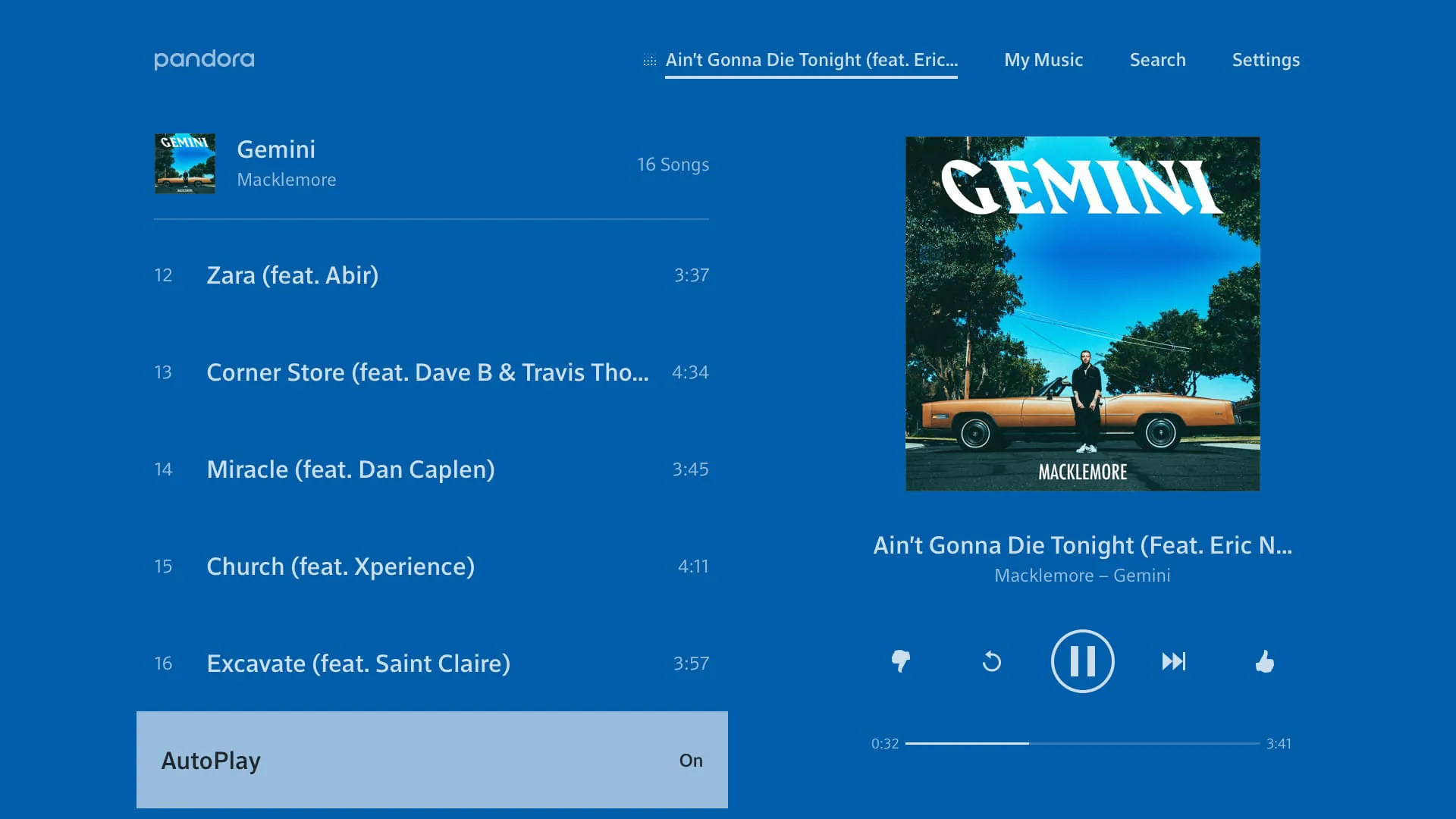 Pandora Music for TV